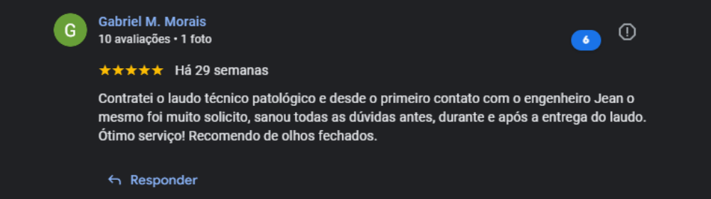 Depoimento de cliente satisfeito - Avaliação 5 estrelas